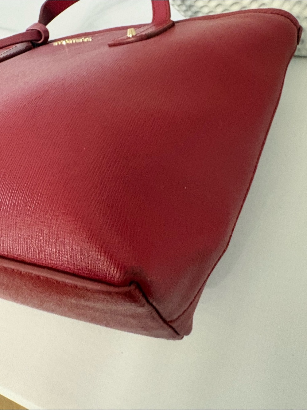 Furla Red Saffiano Leather Tote Bag / Read Description - Picture 8 of 16